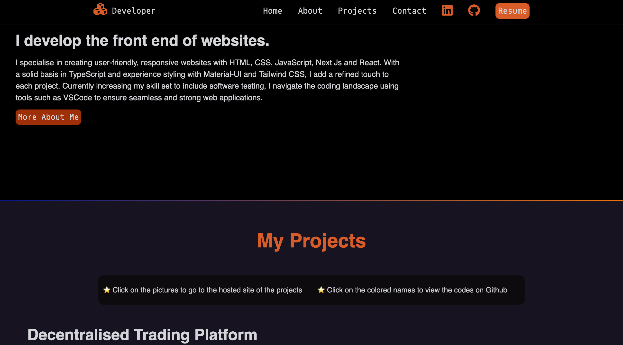 Portfolio v1 screenshot