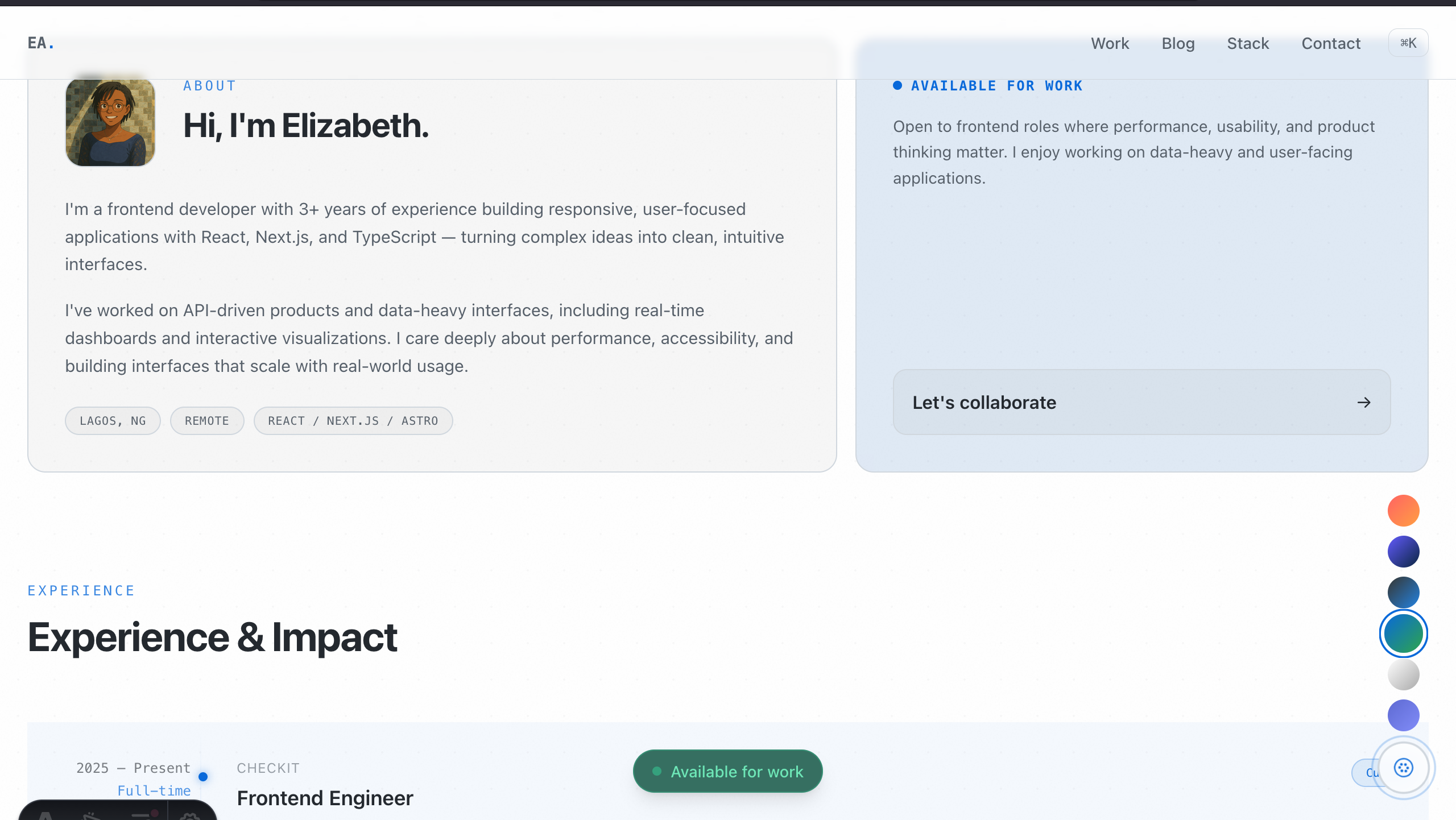 Portfolio v3 screenshot